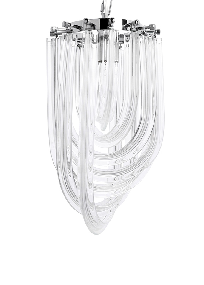 Pendul Murano S 22x22x140 cm, Sticlă Argintiu - Moosee [4]