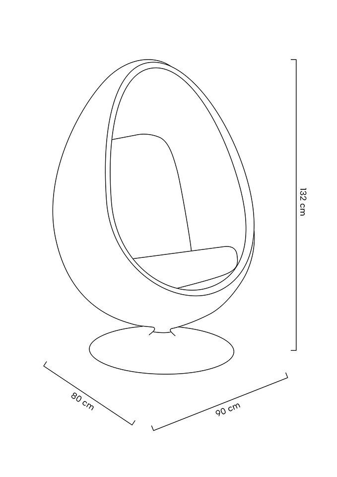 Fotoliu Ovalia Black 90x80x132 cm, Metal - King Home [9]