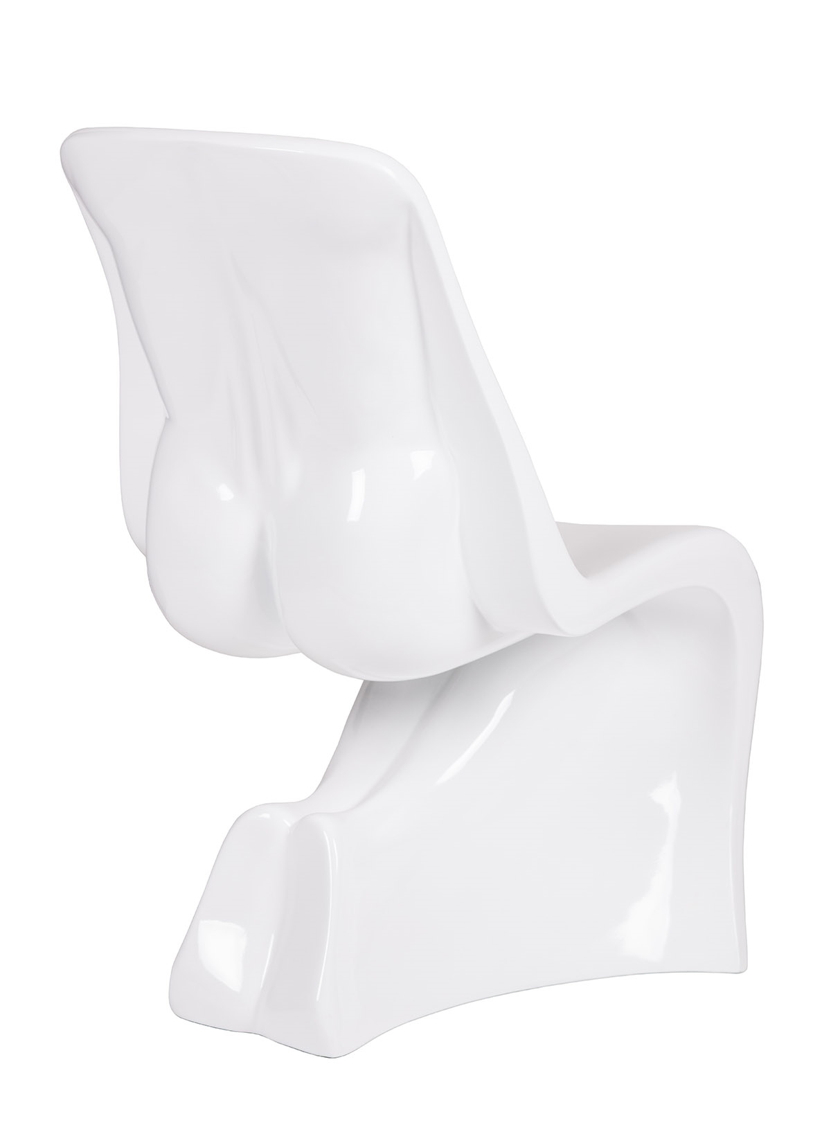 Produse - Scaun Him 55x63,5x85 cm, Fibră de Sticlă Alb Vopsit Lucios - King Home