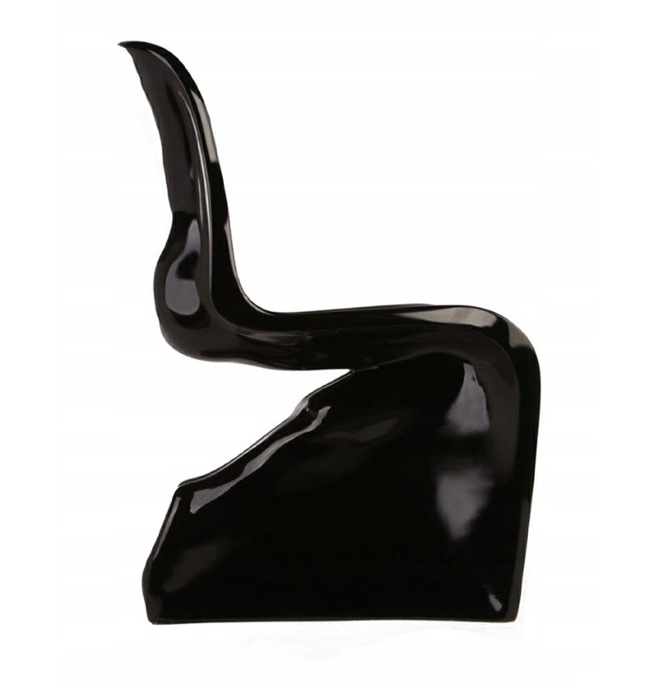Scaun Him 55x63,5x85 cm, Fibră de Sticlă Negru Luciu Înalt - King Home [2]