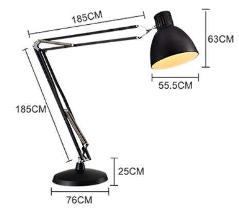 Lampadar Gigant 235x75x210 cm, Metal Negru Satinat - Moosee [3]