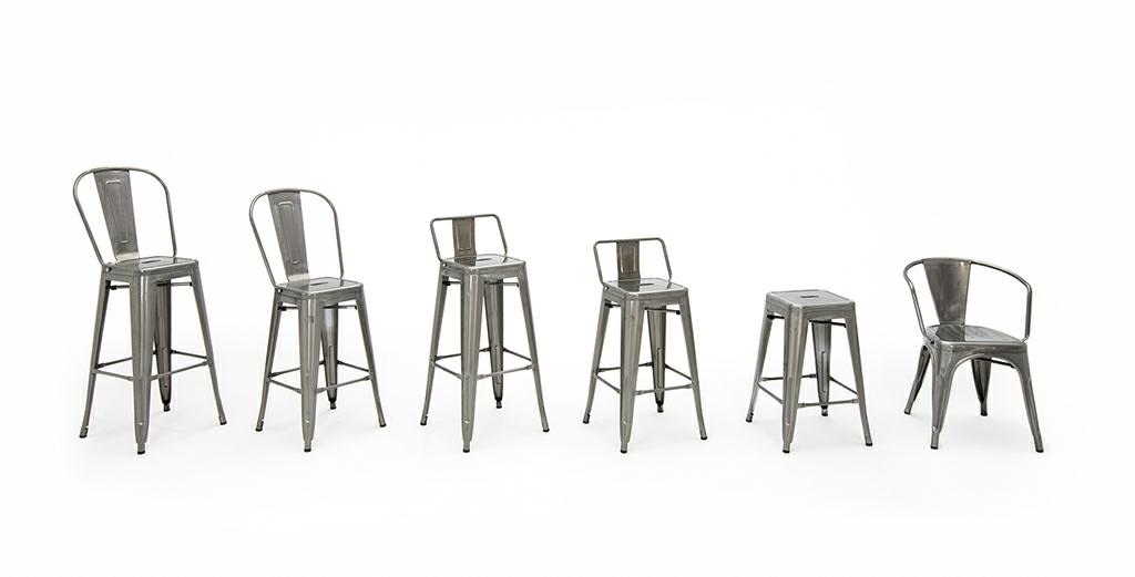 Scaun de Bar Tower Big Back 43x43x117 cm, Metal Lacuit - King Home [10]