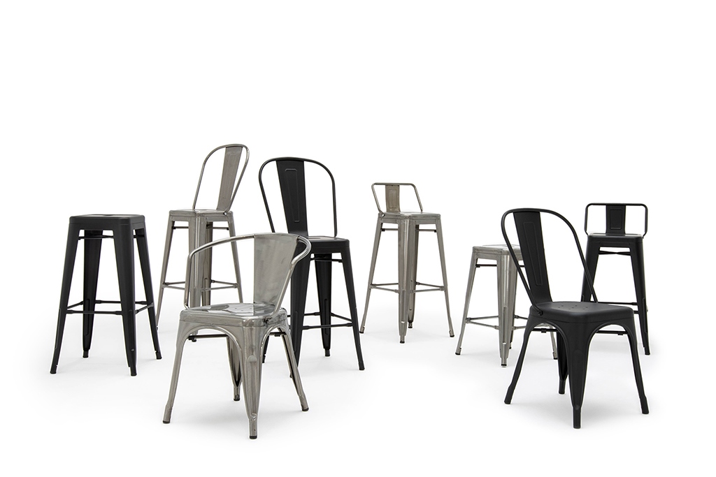 Scaun de Bar Tower Big Back 43x43x117 cm, Metal Lacuit - King Home [12]
