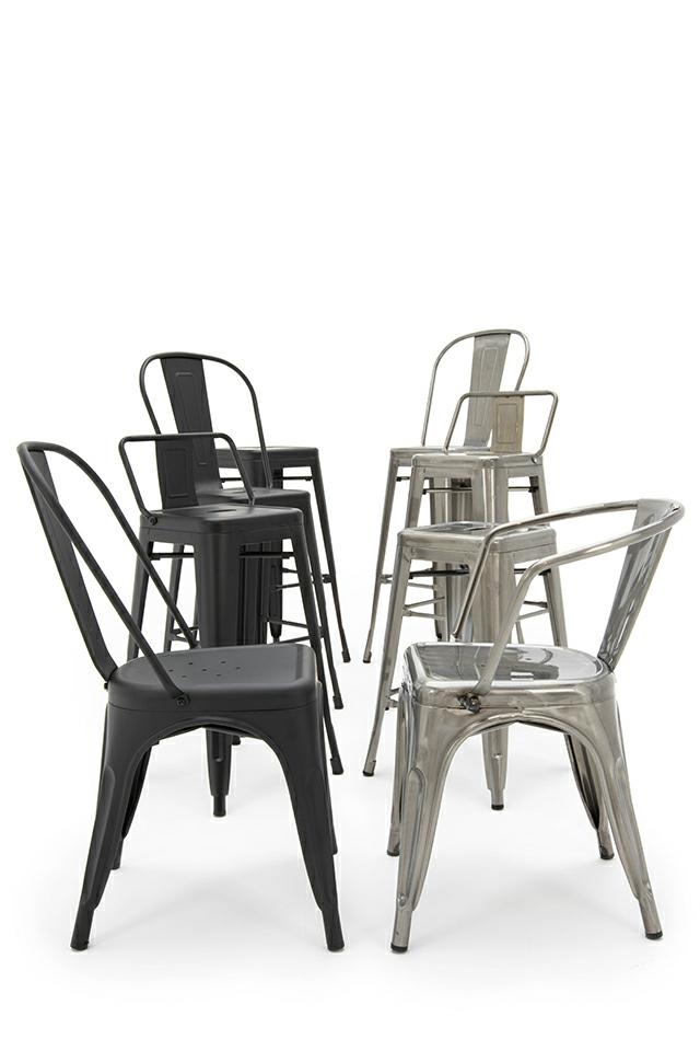 Scaun de Bar Tower Big Back 43x43x117 cm, Metal Lacuit - King Home [13]