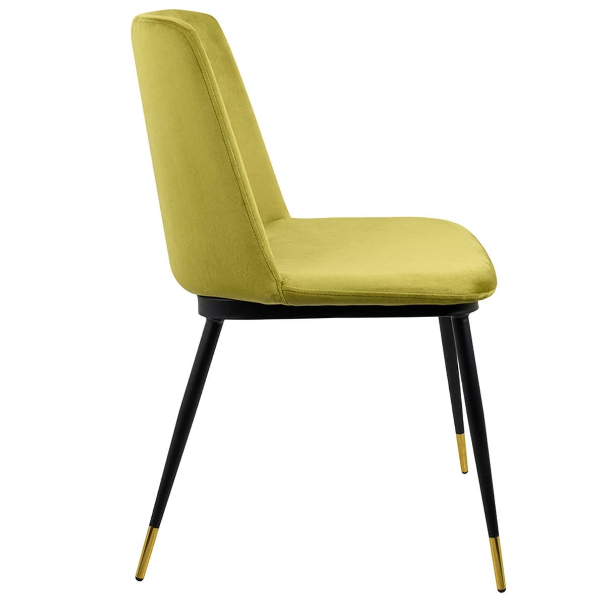 Set de 2 Scaune Diego 50x58x82 cm, Catifea Negru Auriu - King Home [4]