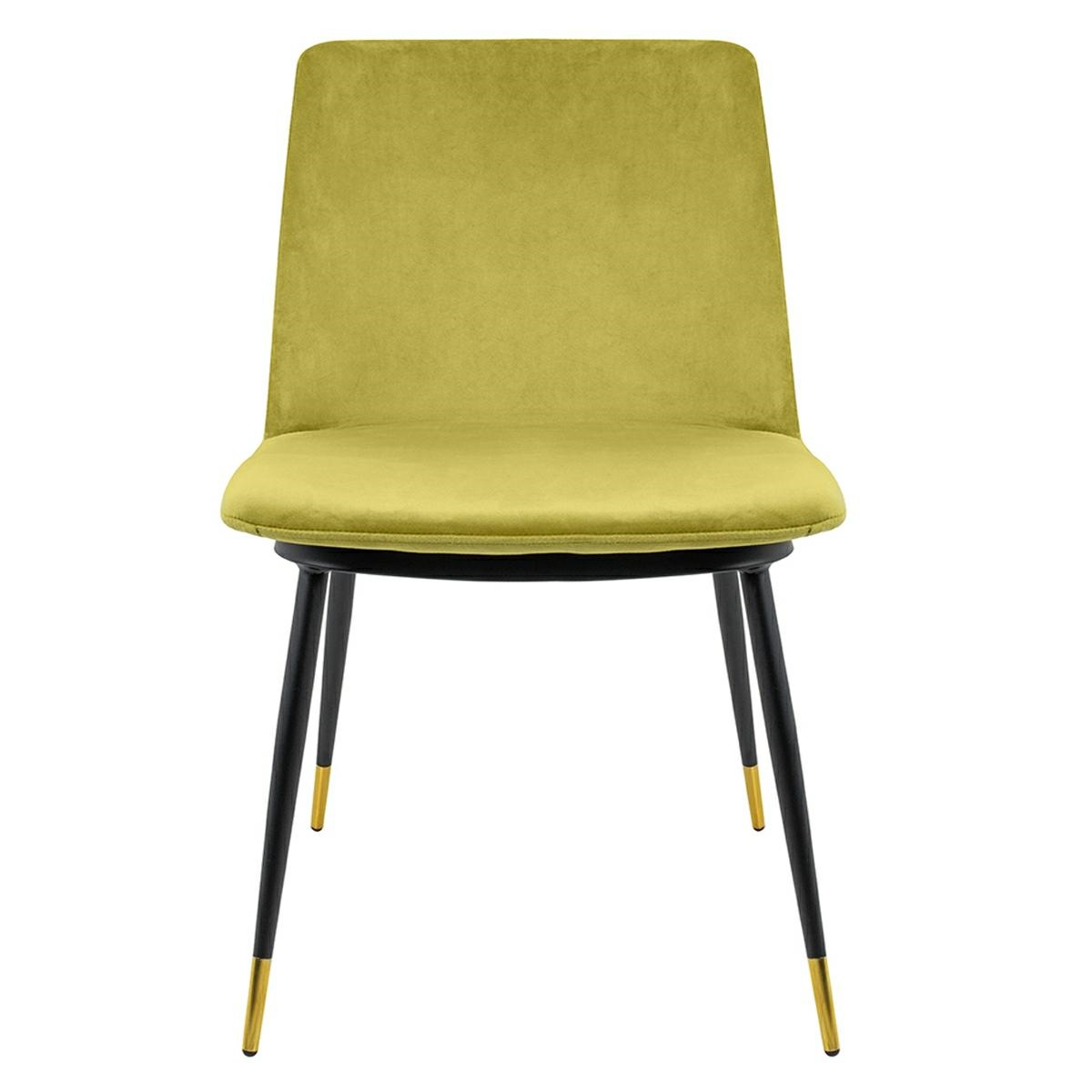 Set de 6 Scaune Diego 50x58x82 cm, Catifea Verde Deschis Negru Auriu - King Home [7]