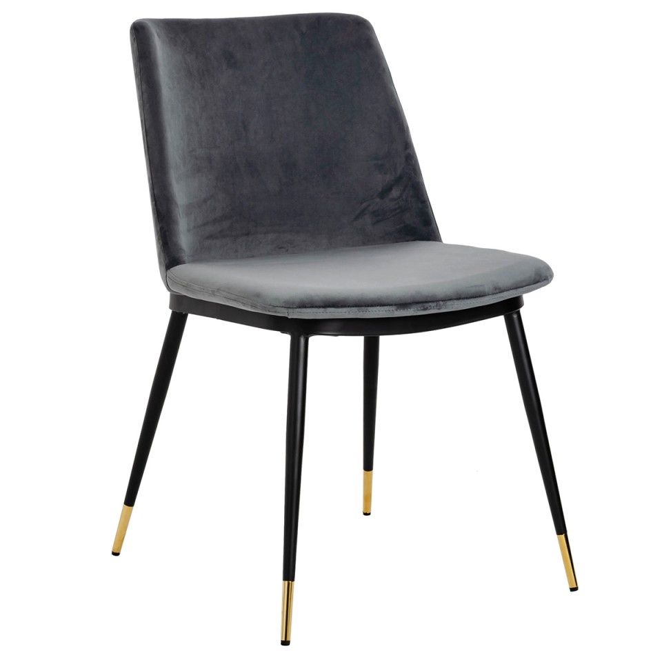 Set de 4 Scaune Diego 50x58x82 cm, Catifea Gri Închis - King Home [2]