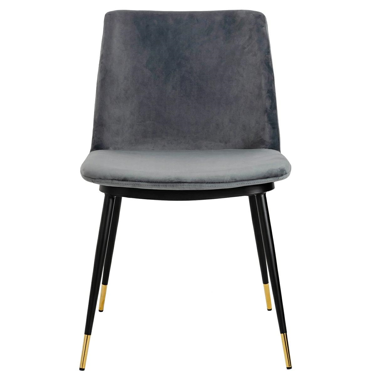 Set de 4 Scaune Diego 50x58x82 cm, Catifea Gri Închis - King Home [6]