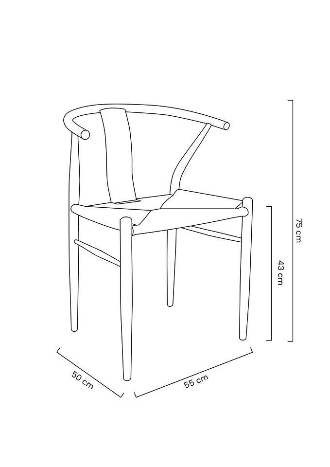 Scaun Wishbone 55x50x75 cm, Negru - King Home [11]