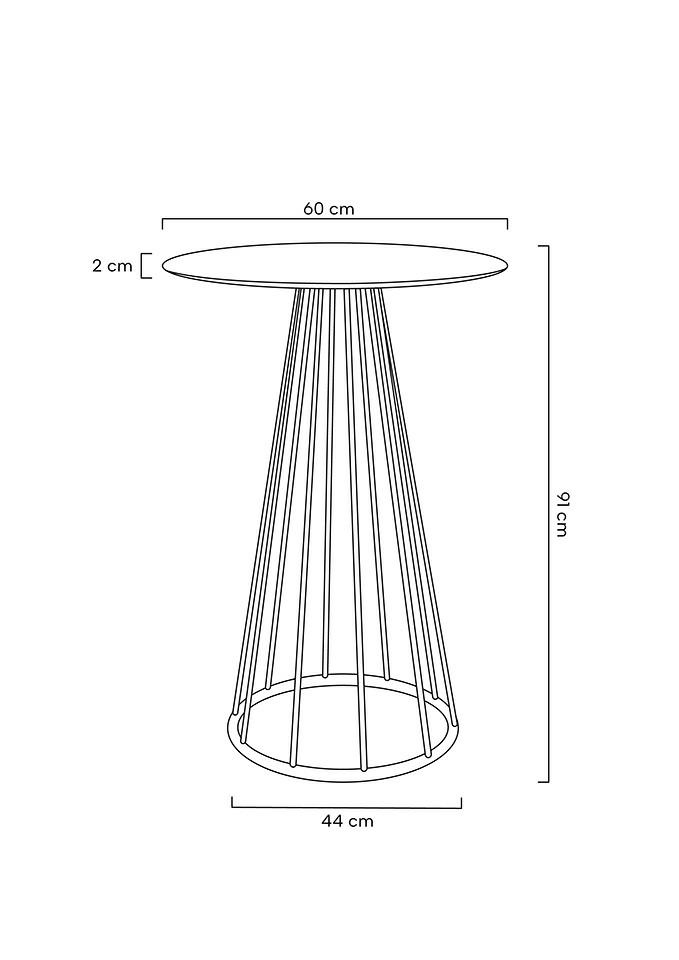 Masă de Bar Glam 60x60x90 cm, Alb Mat - King Home [6]