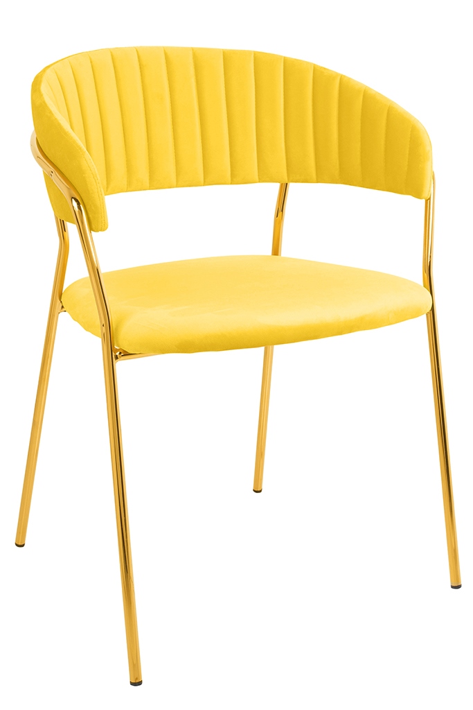 Scaune - Scaun Margo 57x50x78 cm, Catifea Galben - King Home