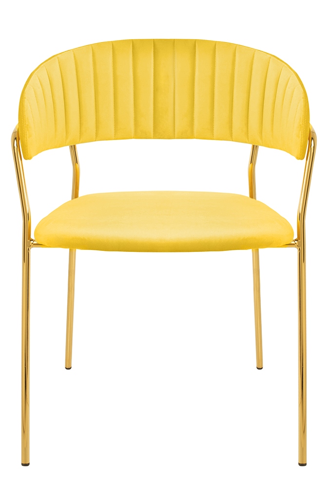 Scaun Margo 57x50x78 cm, Catifea Galben - King Home [4]