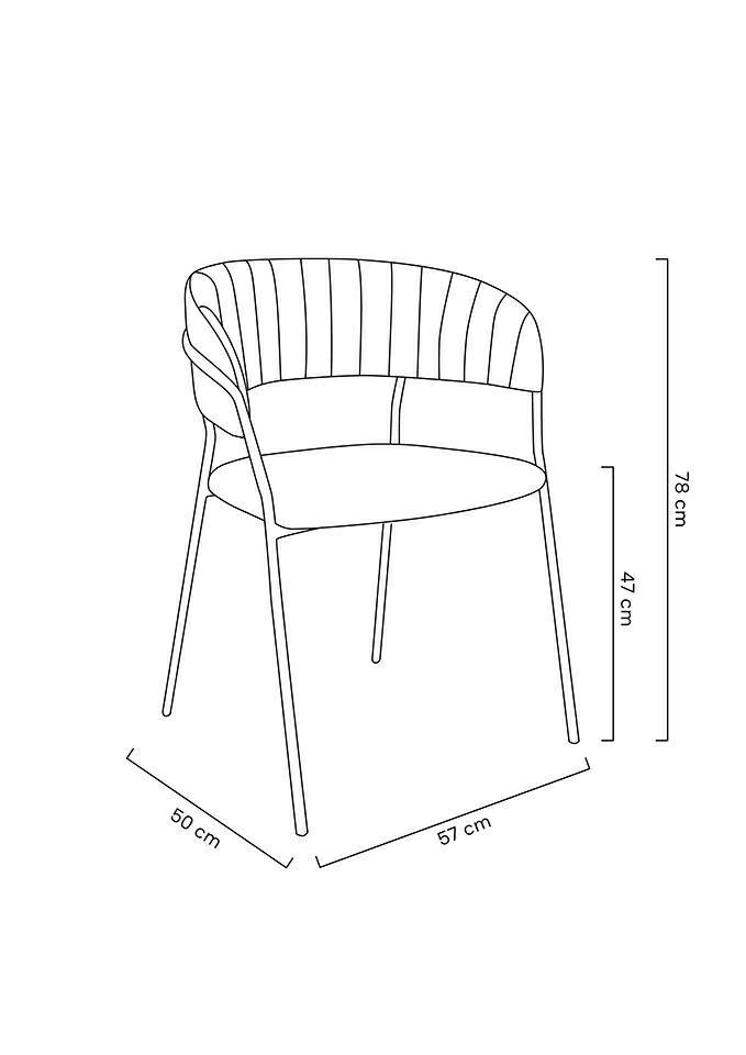 Set de 6 Scaune Margo 57x50x78 cm, Catifea Albastru Închis - King Home [11]