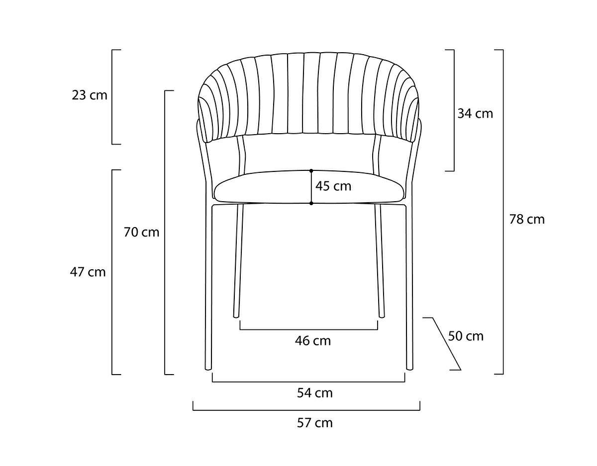 Set de 6 Scaune Margo 57x50x78 cm, Catifea Albastru Închis - King Home [12]