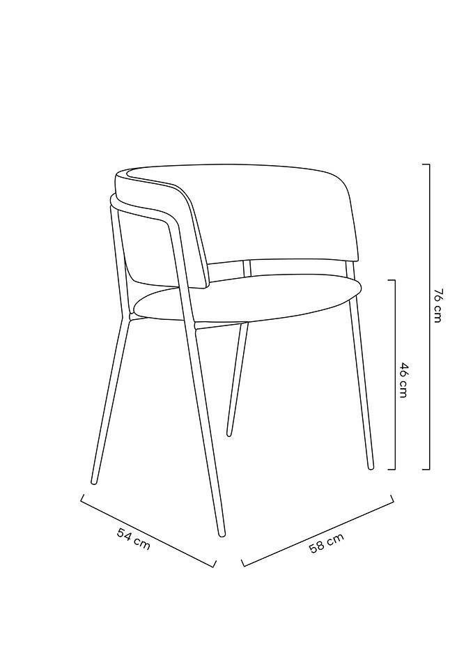 Scaun Delta 58x54x76 cm, Catifea și Metal Bej - King Home [9]
