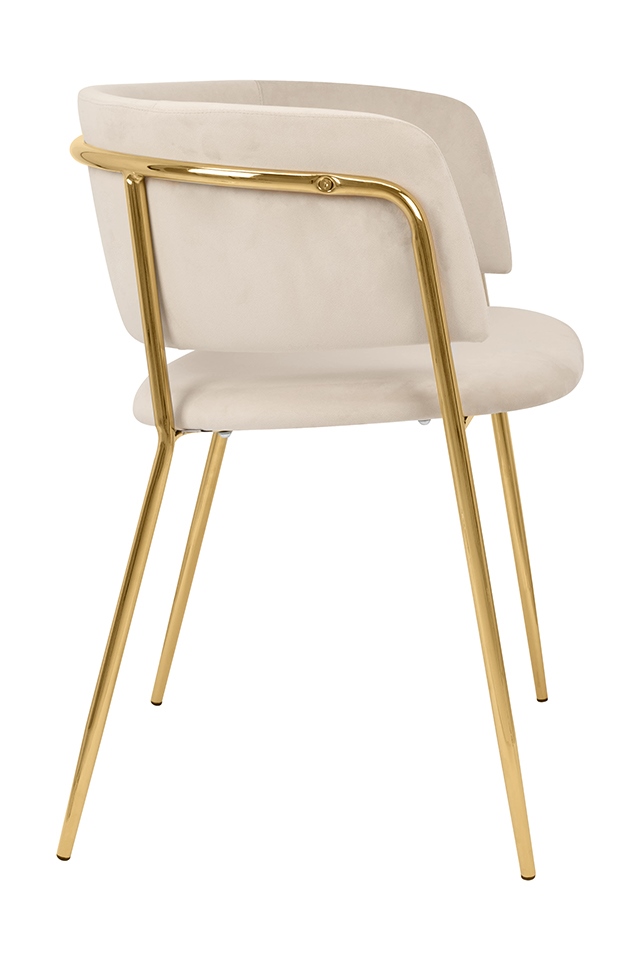 Scaun Delta 58x54x76 cm, Catifea și Metal Bej - King Home [2]