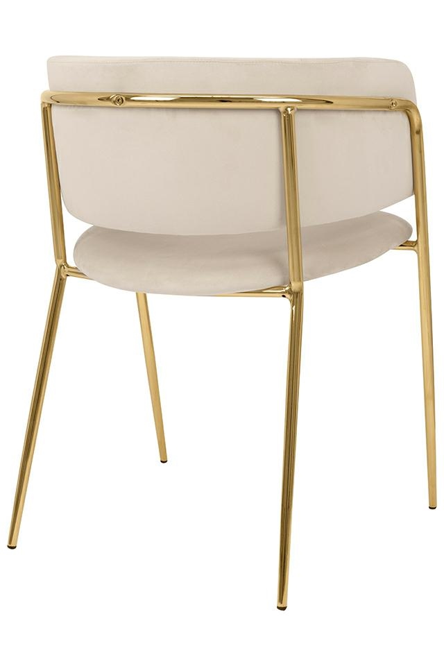 Scaun Delta 58x54x76 cm, Catifea și Metal Bej - King Home [3]