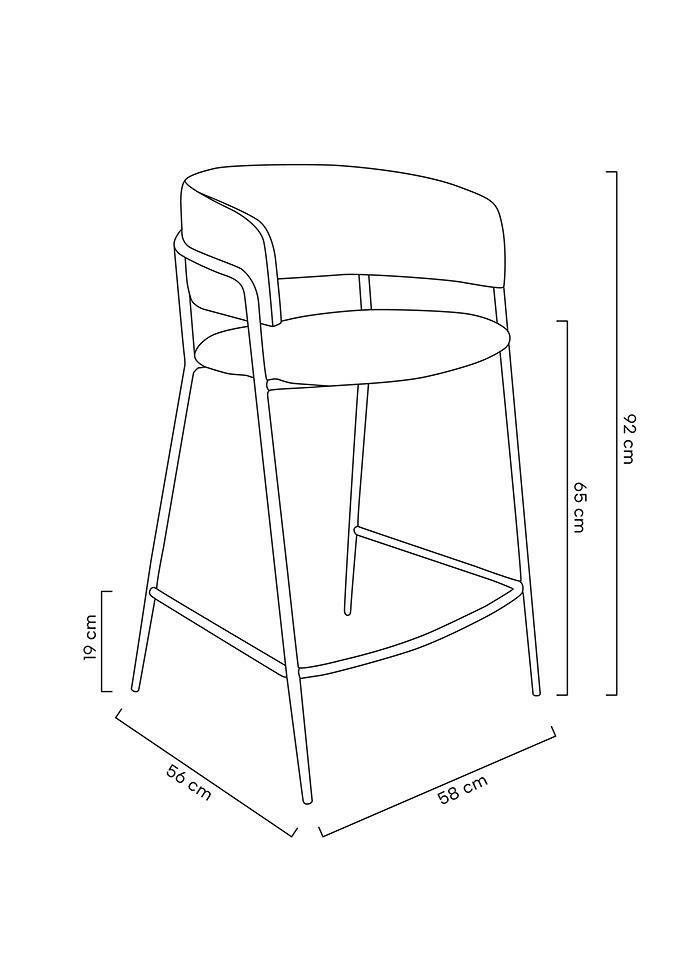 Scaun de Bar Delta 65 58x56x92 cm, Bej - King Home [9]