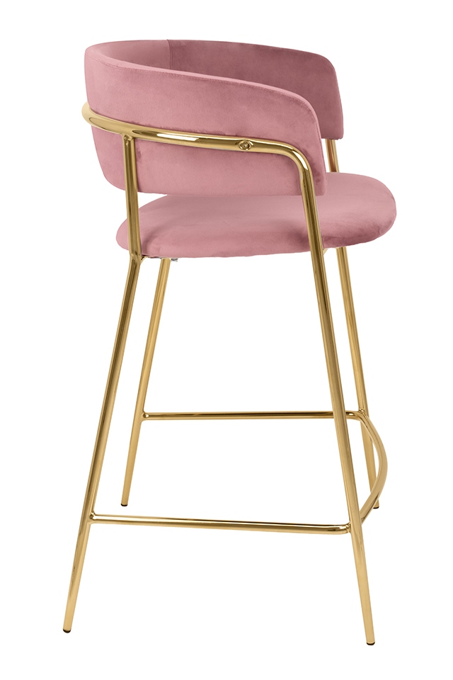 Scaun de Bar Delta 65 58x56x92 cm, Roz Auriu, Lucios - King Home [2]