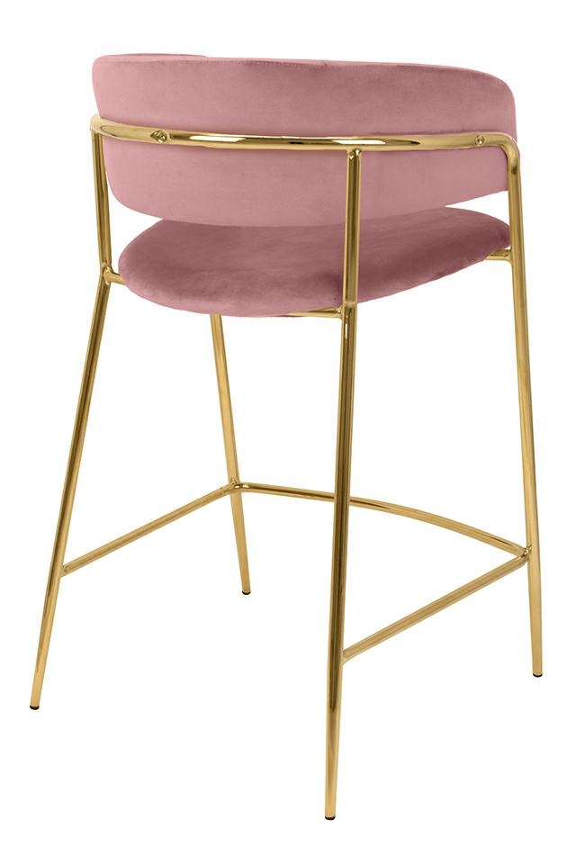 Scaun de Bar Delta 65 58x56x92 cm, Roz Auriu, Lucios - King Home [3]