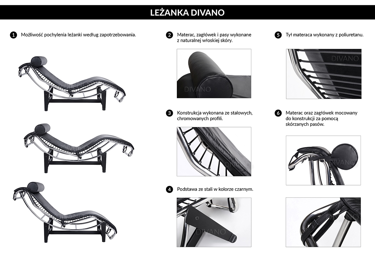 Șezlong Divano 167x62x70 cm, Negru - King Home [13]