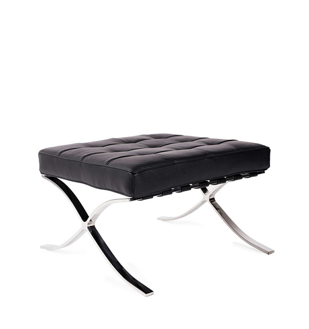 Produse - Taburet Barcelon Prestige Plus 61x56x38 cm, 100% Piele Naturală Italiană Selecționată Lustruit - King Home