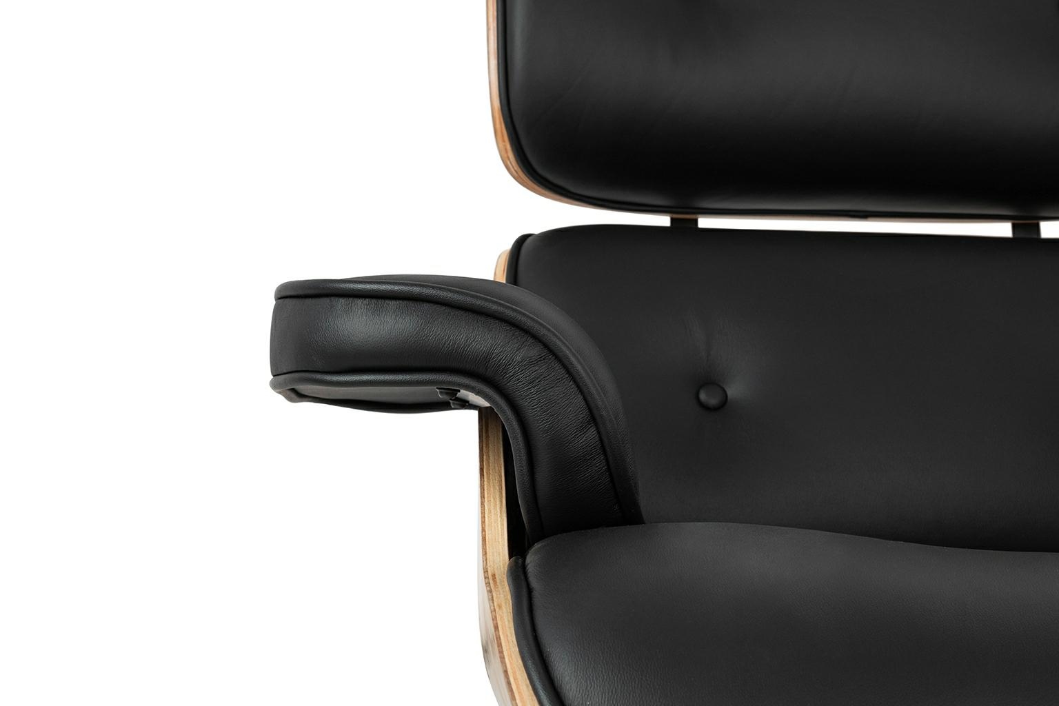 Fotoliu Lounge Hm 85x82x84 cm, Placaj Furniruit cu Lemn de Frasin Negru Mat - King Home [7]
