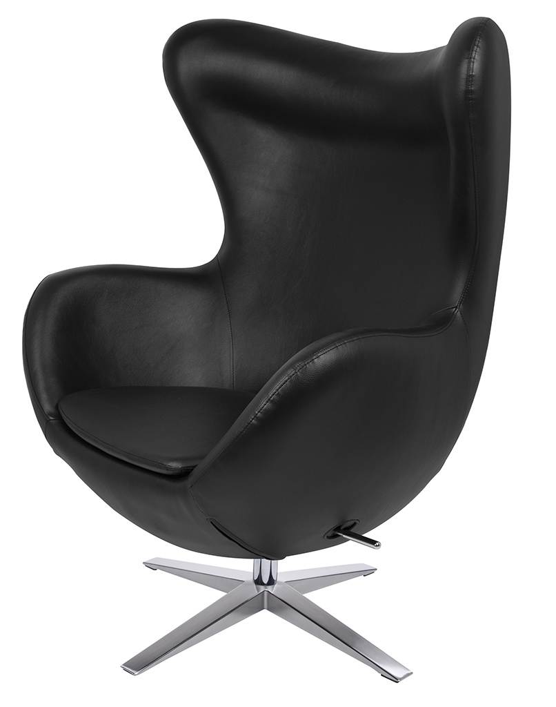 Produse - Fotoliu Egg Szeroki Pu 80x70x110 cm, Negru - King Home
