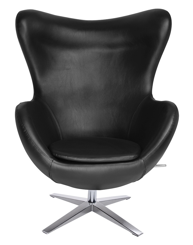 Fotoliu Egg Szeroki Pu 80x70x110 cm, Negru - King Home [9]