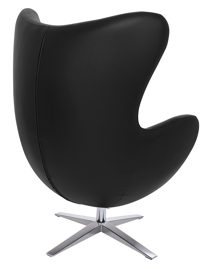 Fotoliu Egg Szeroki Pu 80x70x110 cm, Negru - King Home [11]