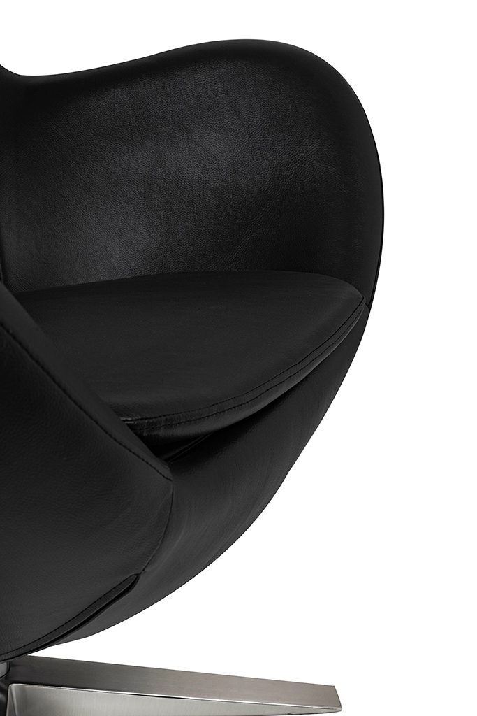 Fotoliu Egg Szeroki Pu 80x70x110 cm, Negru - King Home [16]