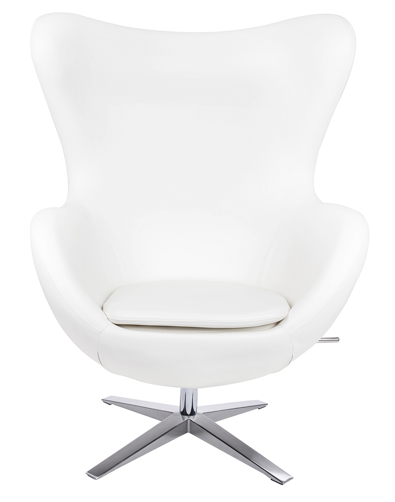 Fotoliu Egg Szeroki Pu 80x70x110 cm, Alb - King Home [6]