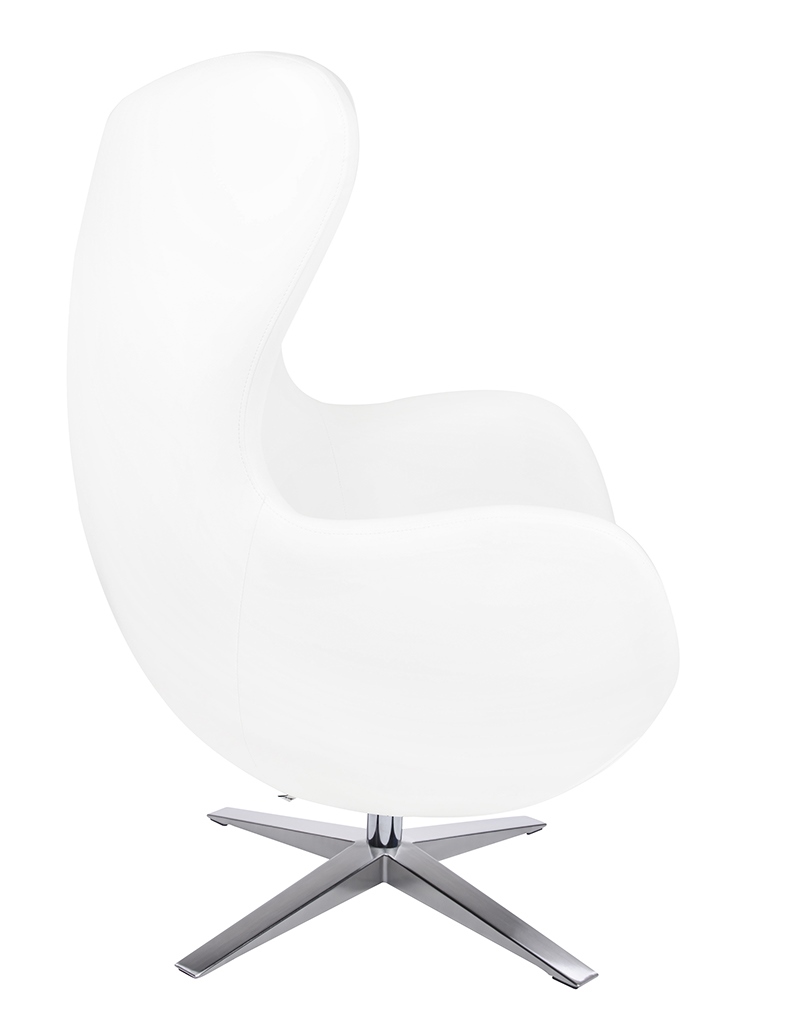 Fotoliu Egg Szeroki Pu 80x70x110 cm, Alb - King Home [7]