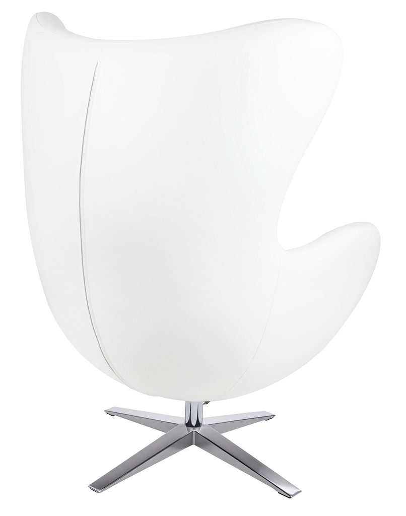 Fotoliu Egg Szeroki Pu 80x70x110 cm, Alb - King Home [8]