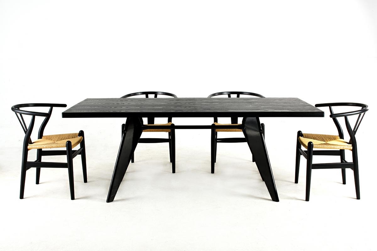 Scaun Wishbone 56x55x72 cm, Lemn de Fag Negru - King Home [4]