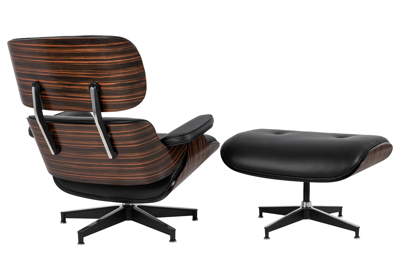 Fotoliu Lounge Hm 85x82x84 cm, Piele Italiană Naturală Negru Vopsit Prin Pulbere În Culoarea Negru Mat - King Home [2]