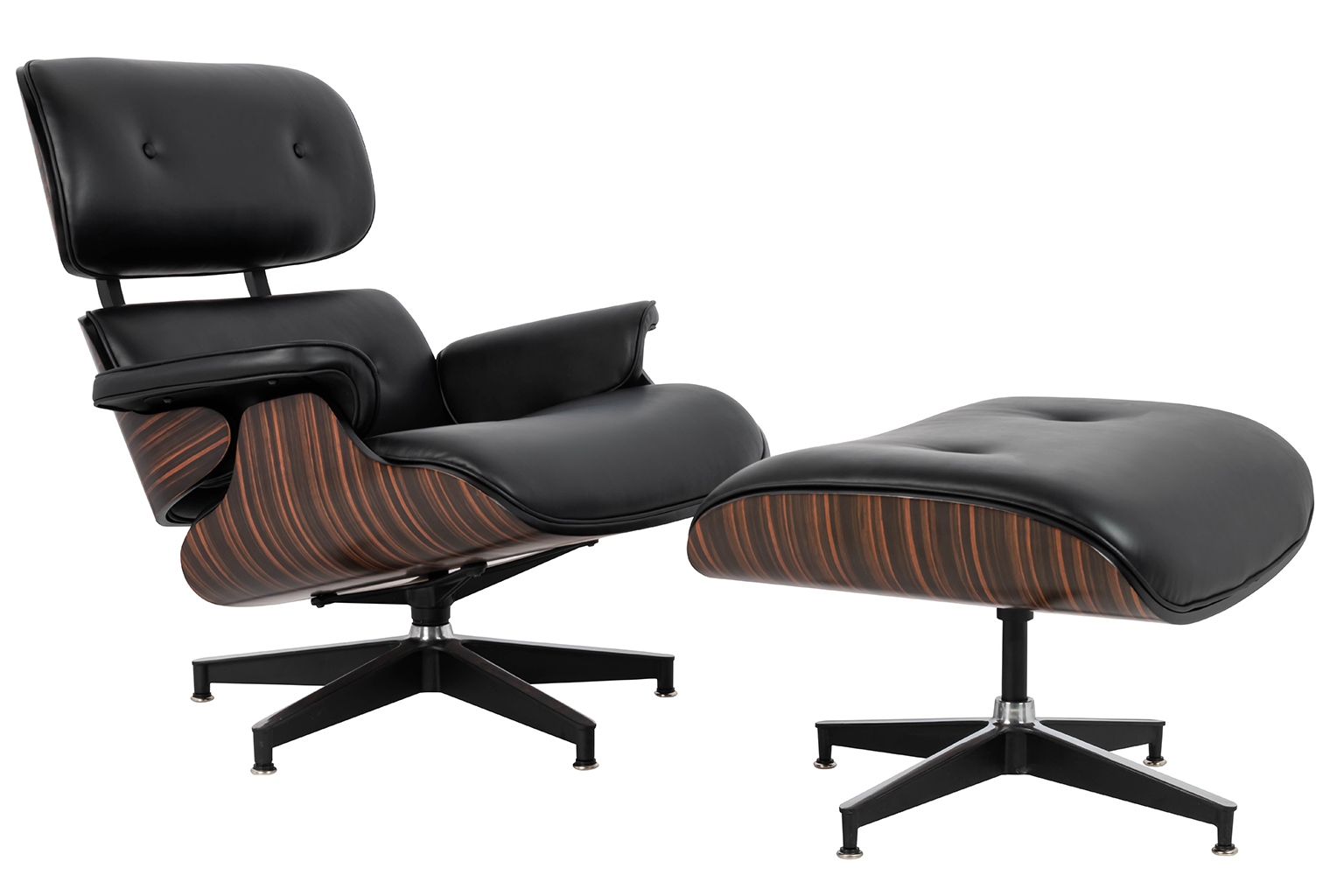 Fotoliu Lounge Hm 85x82x84 cm, Piele Italiană Naturală Negru Vopsit Prin Pulbere În Culoarea Negru Mat - King Home [3]