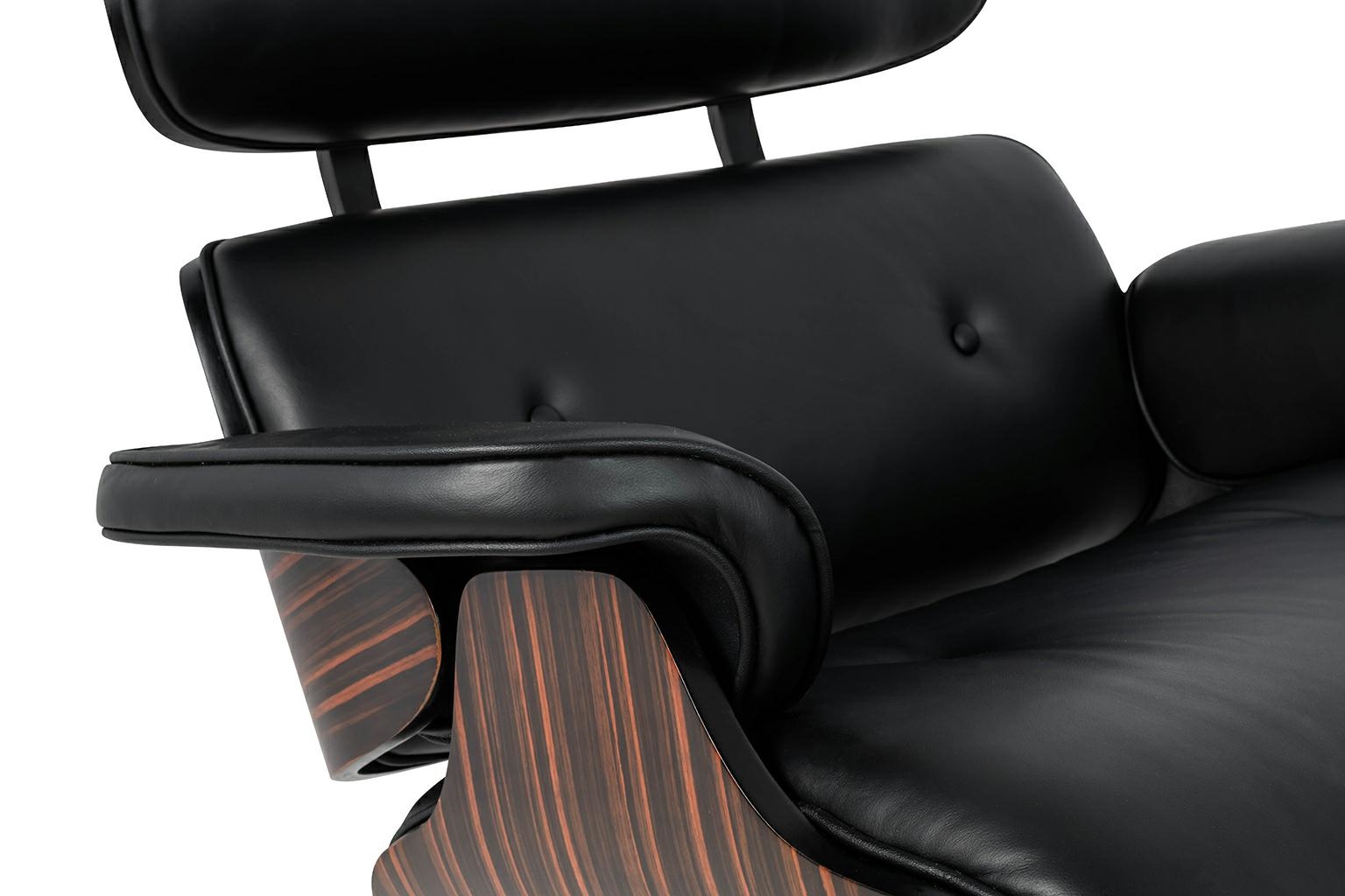 Fotoliu Lounge Hm 85x82x84 cm, Piele Italiană Naturală Negru Vopsit Prin Pulbere În Culoarea Negru Mat - King Home [6]