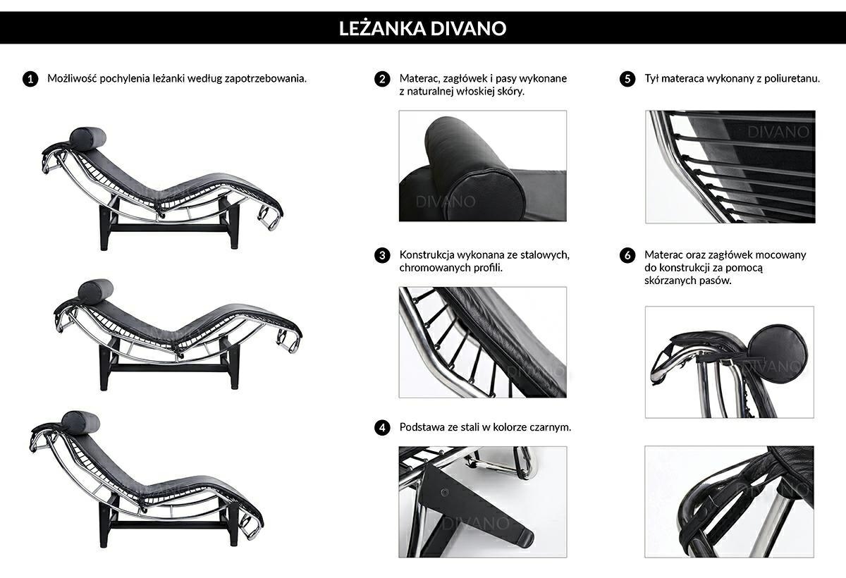 Șezlong Divano Pony 167x62x70 cm, Mat - King Home [5]