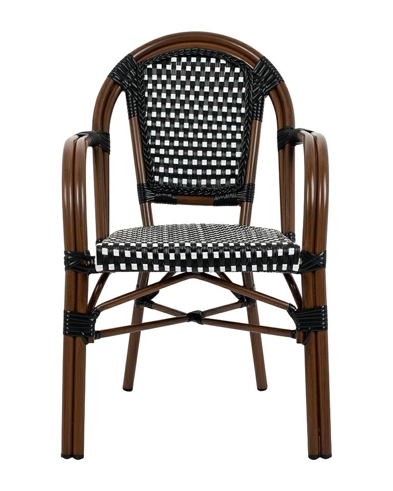 Set de 2 Scaune de Grădină Cafe Paris Arm 57x57x88 cm, Efect Nuc - King Home [4]