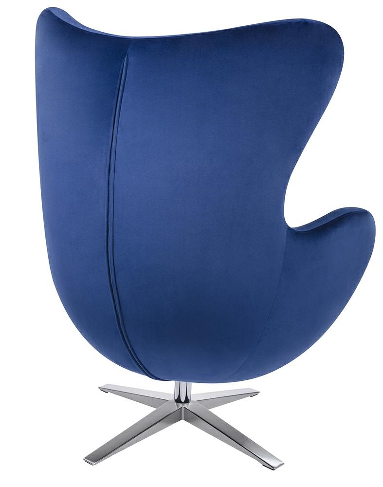 Fotoliu Egg Szeroki Velvet 80x70x110 cm, Catifea (100% Poliester) și Metal Albastru Închis - King Home [2]