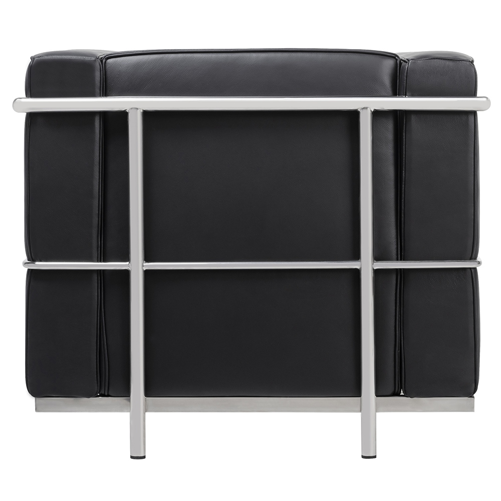 Fotoliu Soft Lc2 80x70x70 cm, Piele Natural Negru Crom - King Home [6]