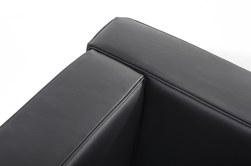 Fotoliu Soft Lc2 80x70x70 cm, Piele Natural Negru Crom - King Home [8]