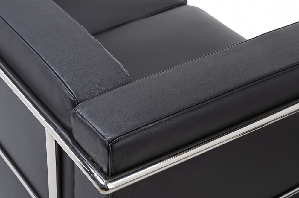 Canapea Soft Lc2 130x70x70 cm, Piele Naturală Italiană Negru - King Home [8]