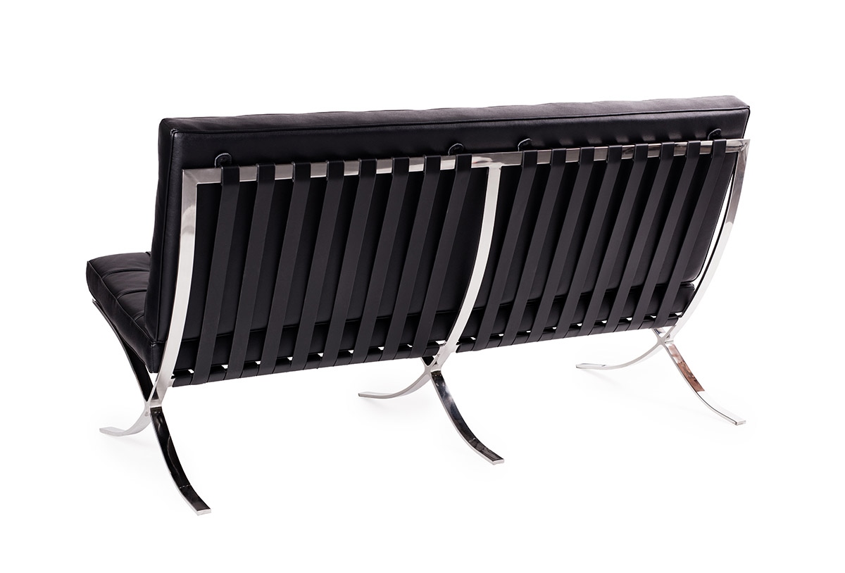 Canapea Barcelon 180x75x85 cm, Piele Naturală Italiană Negru - King Home [3]
