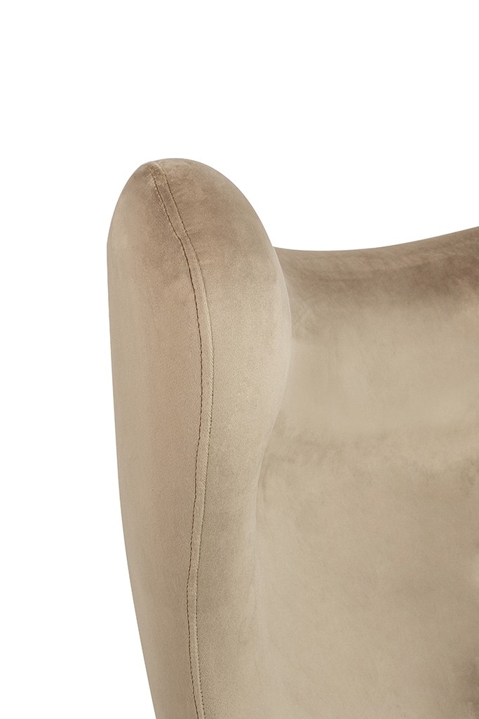 Fotoliu Egg Szeroki Velvet 80x70x110 cm, 100% Poliester și Metal Khaki - King Home [4]