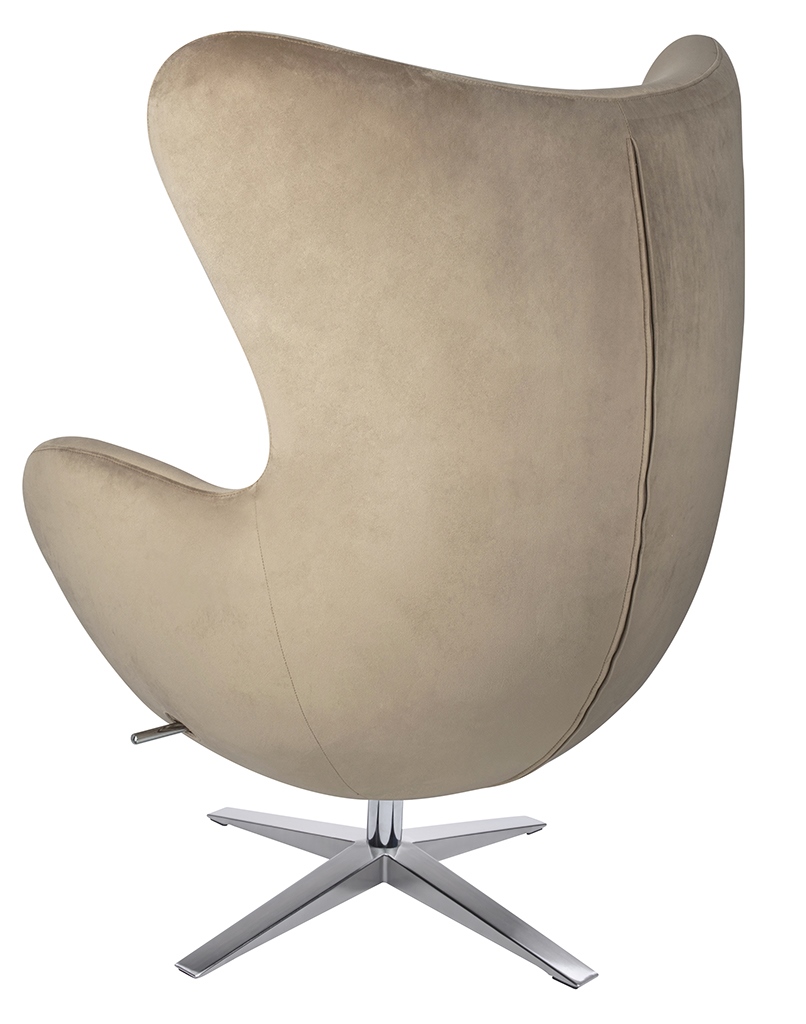 Fotoliu Egg Szeroki Velvet 80x70x110 cm, 100% Poliester și Metal Khaki - King Home [12]