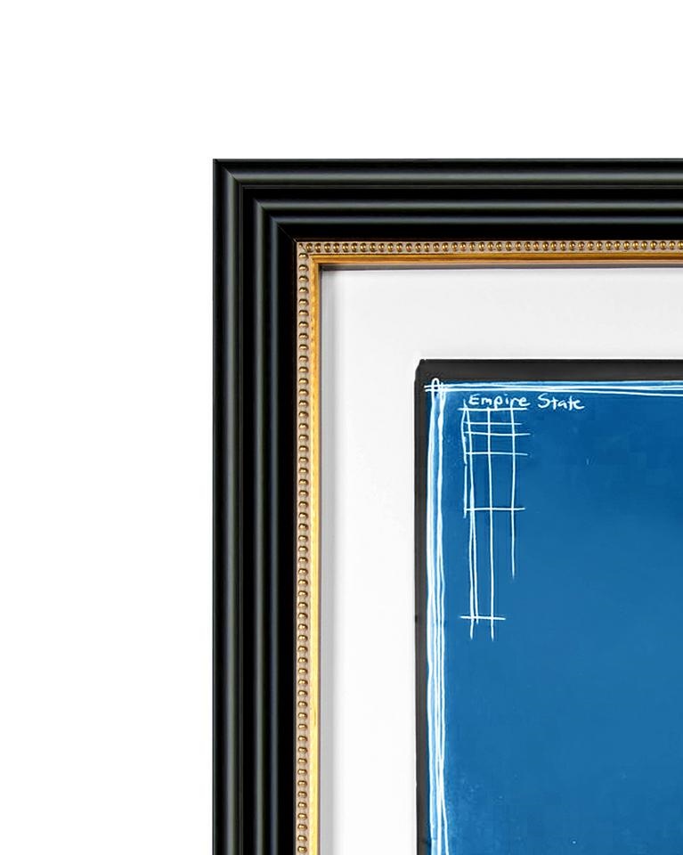Tablou Decorativ Empire Art Deco 69,5x3x114,5 cm, Albastru Profund - King Home [2]
