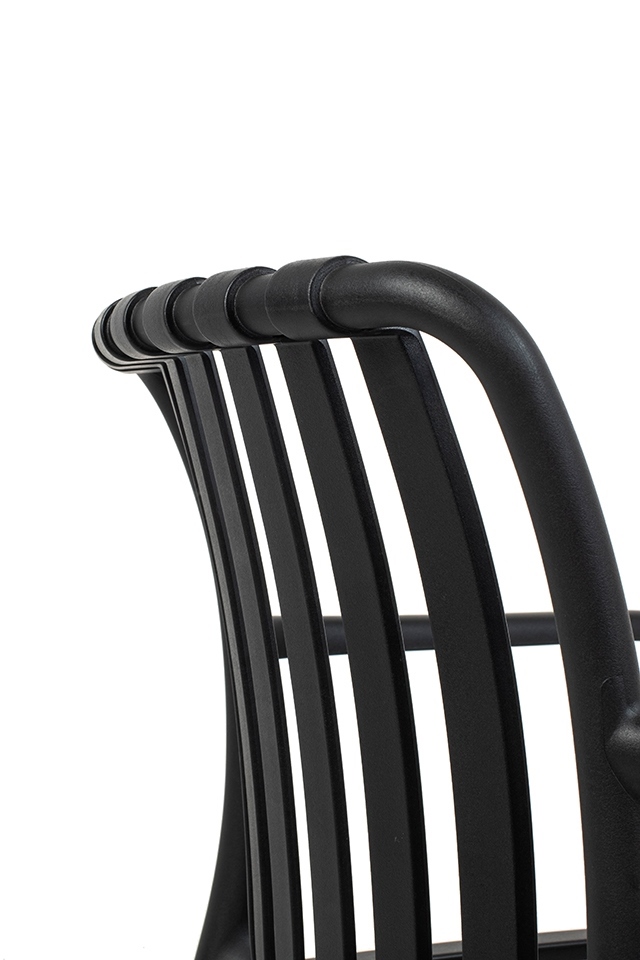 Set de 6 Scaune Strips Arm 56x60x80 cm, Polipropilenă Negru - Modesto Design [3]