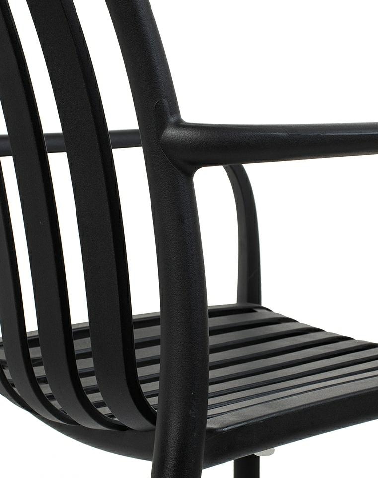 Set de 6 Scaune Strips Arm 56x60x80 cm, Polipropilenă Negru - Modesto Design [4]